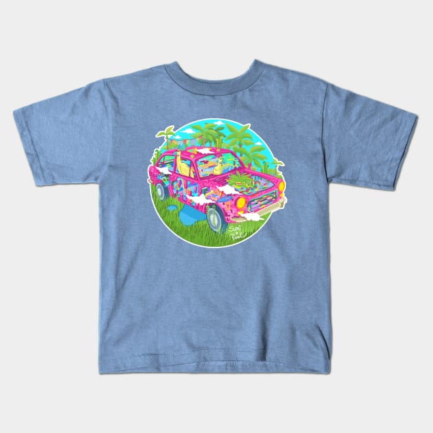 Summer Cruising Kids T-Shirt by lazykite